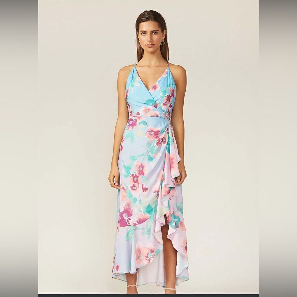 Adelyn Rae Maisy Floral Halter Midi Dress